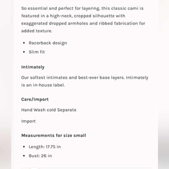 FREE PEOPLE INTIMATELY SWITCH IT UP CAMI ESSENTIAL FOR LAYERING A CLASSIC NWOT - Picture 5 of 5